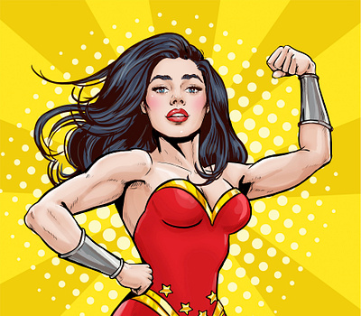 Comic woman character design face graphic design illustration portrait poster strong superhero superwoman woman