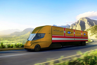 Lebanese Tesla Truck design electrical lebanon photoshop tesla truck