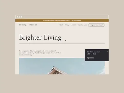 Housing Website Template cream design desktop house housing modern property development rental townhouse web design website
