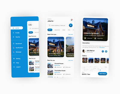 House On Rent App app app design branding design figma home house mobile app property buy and sell property selling rent rental ui vector