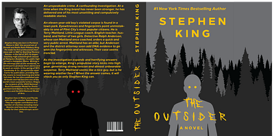 The Outsider by Stephen King Book Cover graphic design illustration typography