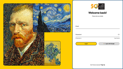 Van Gogh Museum Login Page art graphic design loginpage museum ui vangogh vangoghmuseum