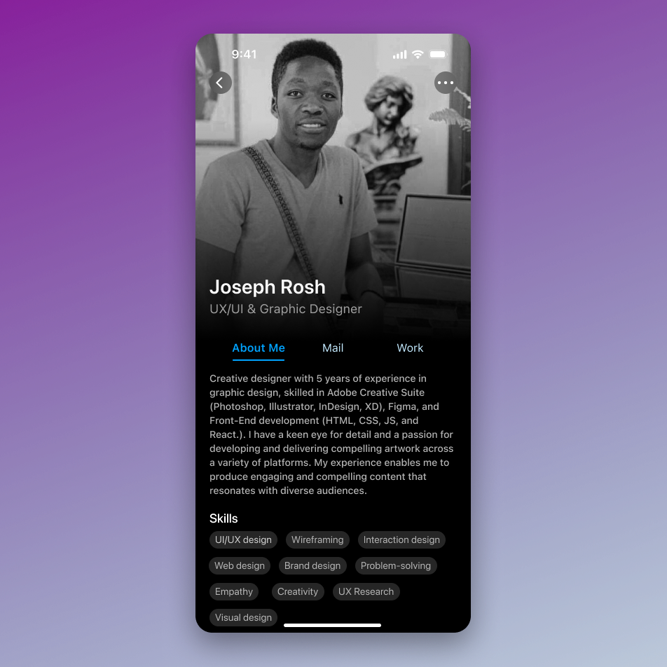 Profile page app design branding figma prototyping ui ui design uiux design user experience design ux research wireframing