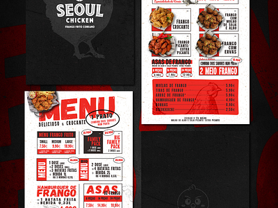 SEOUL CHICKEN MENU DESIGN art branding clean design illustration illustrator logo minimal ui vector