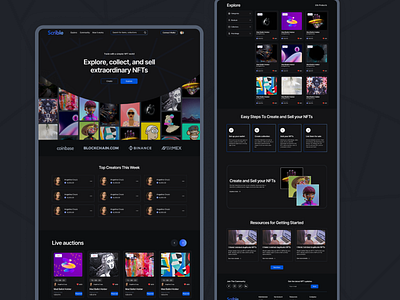 NFT marketplace landing page figma landing page responsive design ui web website design