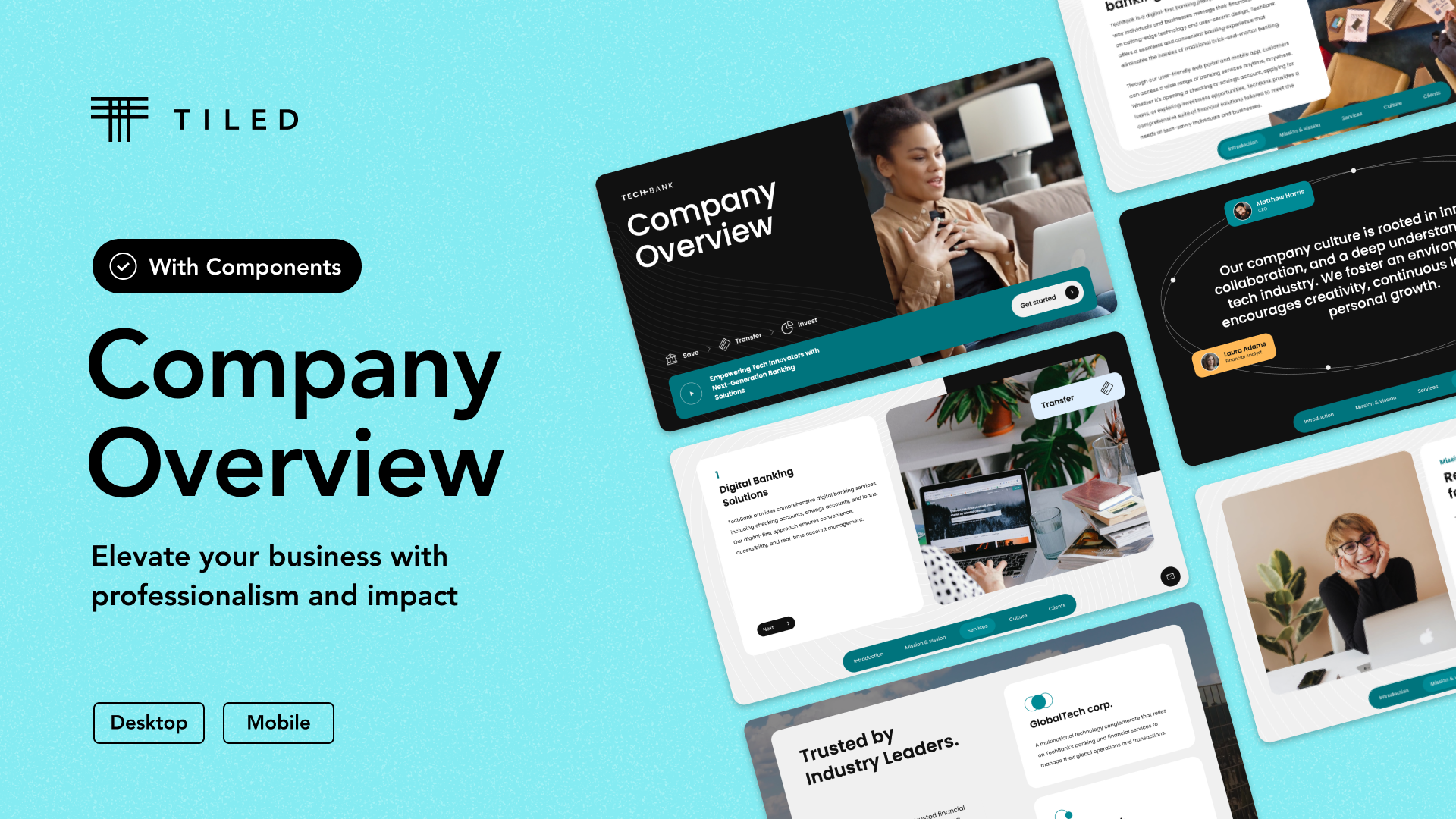 Company Overview Microapp Template company overview figma microapp no code presentation template ui ux