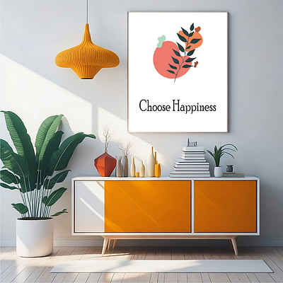 Boho Style Happiness Wall Art abstract art aesthetic aesthetic print aesthetic printable aesthetic wall art artist boho design graphic design illustration