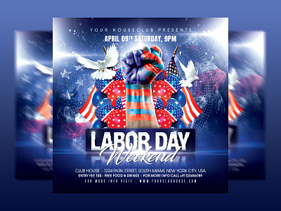 Labor Day Flyer 4th of july club club flyer event flyer flyer design holiday instagram labor labor day labor day bbq labor day flyer labor day party labor day sale labor day week labor day weekend ladies night memorial day party social media post