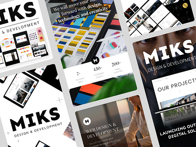 Social media design of Design & Development agency "MIKS" advertising agency design graphic design social media socials ui ux web