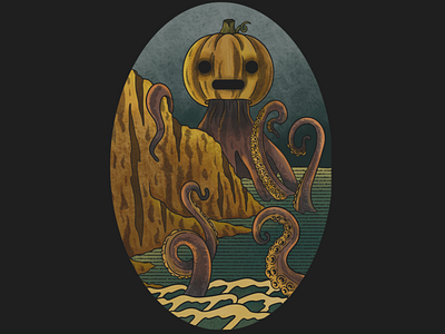 Cliffs halloween illustration