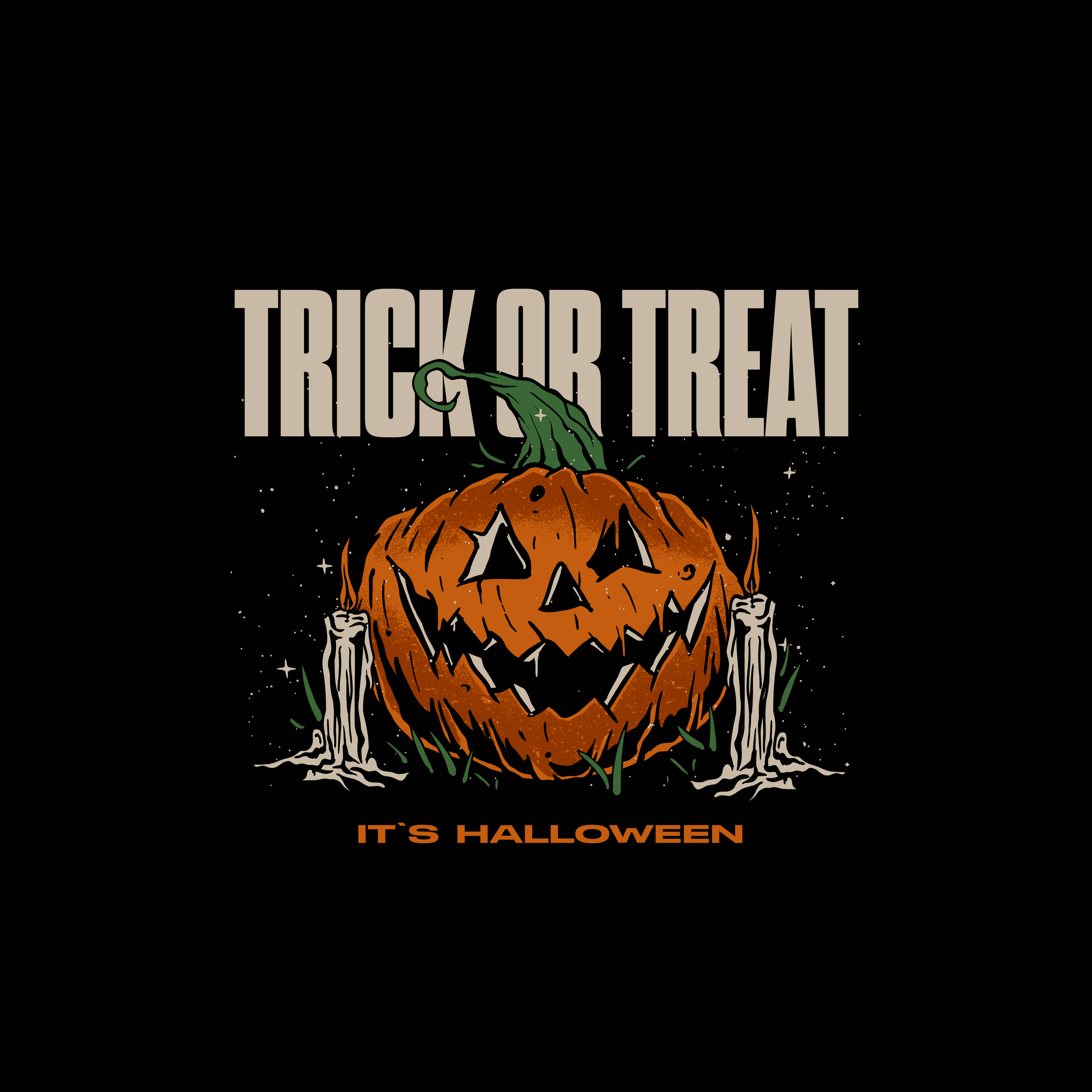 Trick Or Treat - Halloween Tshirt apparel branding clothing design graphic design halloween illustration logo merch music pumpkin tshirt