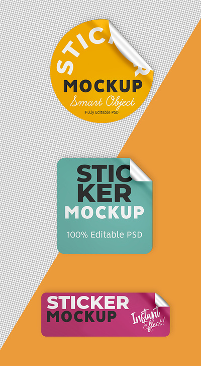 Sticker Mockup - FREEBIE free mockup free psd mockup freebie mockup template psd mockup smart object sticker sticker effect