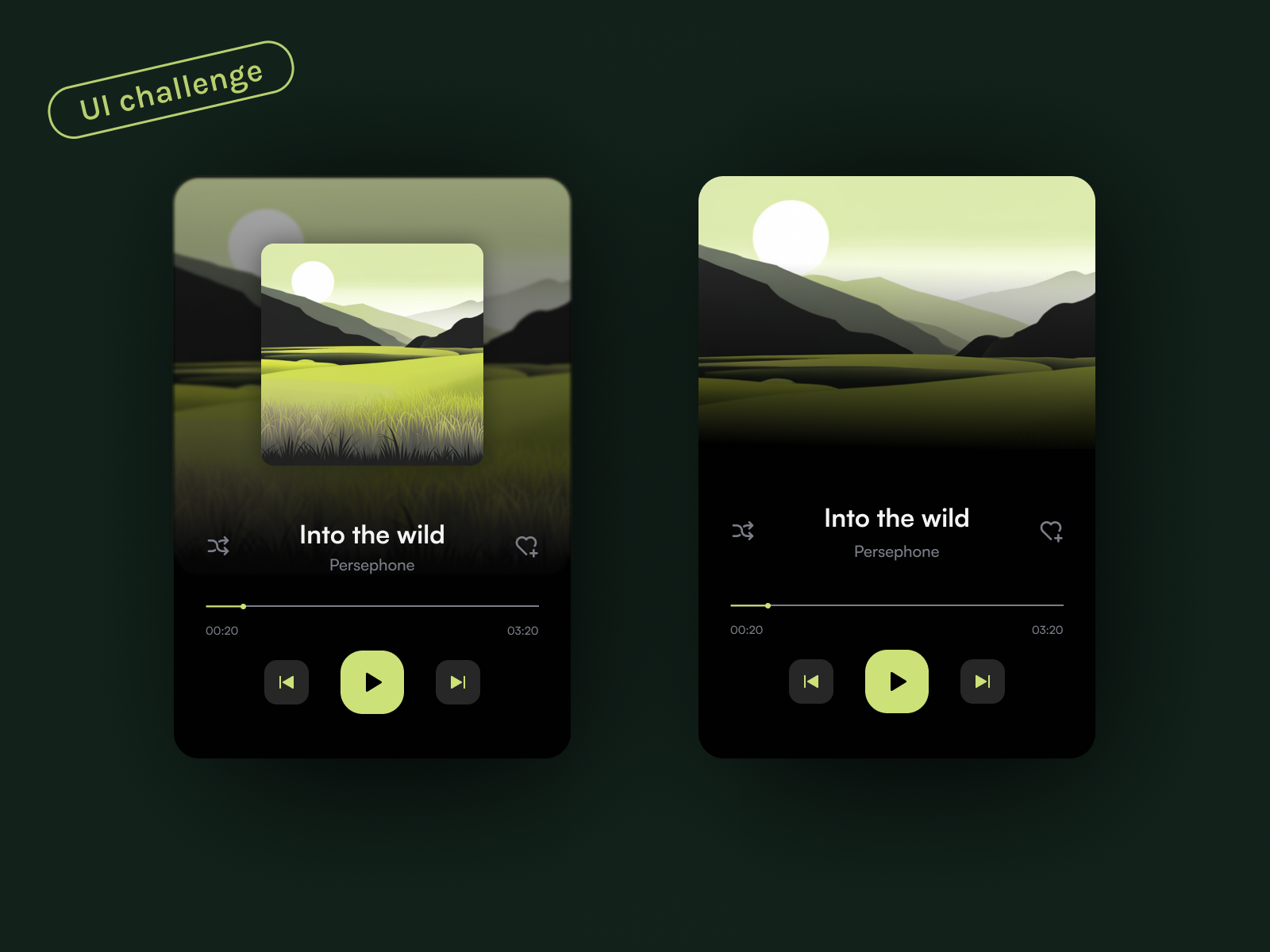 daily UI challenge | #2 card daily ui challenge figma music app music player ui ui challenge