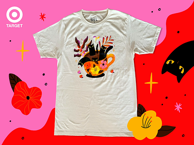 Target | 𝗧-shirt 𝗖atlert 🐈‍⬛🚨 apparel cat cat lover coffee colorful fashion flowers graphic design illustration illustrator t shirt t shirt design target