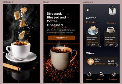 Coffee design app design graphic design logo typography ui ux uxui