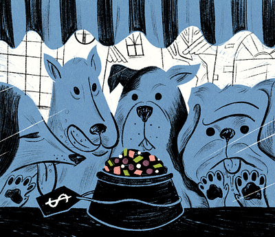 Dog Food, by Shane Cluskey advertisementillustration conceptual illustration editorial illustration illustration illustrationart illustrationartist