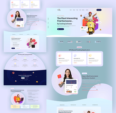 Tracking website landing page app branding design graphic design illustration logo saas ui ux vector