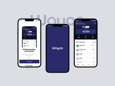 Wayaa – Fintech Mobile App app concept dailyui dashboard dashboard ui design finance fintech fintech dashbaord minimal ui