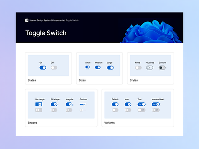 UI Component - Toggle Switch | Uzence app button component creativity design design system field figma form innovation input select switch toggle ui ui design uidesign uiux ux web