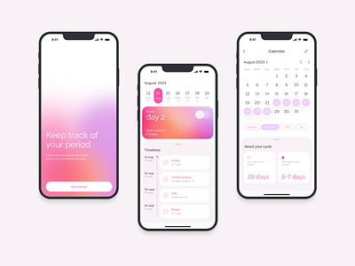 Period tracker app app application calendar design human interface guidelines ios period tracker typography ui user flow ux women app