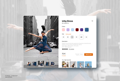 UI Challenge _ 12. Single product e-commerce add to cart app branding cart challenge dance design desktop e commerce ecom ecommerce interface online researcher selling shopping single product ui ux webpage