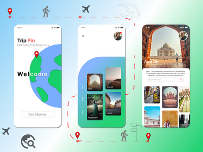 Trip Pin challenge city design illustration interactiondesign interfacedesign loction map moblieapp roadtrip travel traveller trip pin ui ui design uidesign userinteraction userinterface world