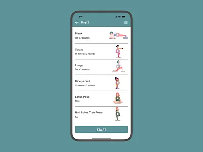 Workout Of The Day : DailyUi-062 daily ui day 53 workout of the day