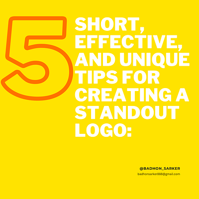 Five effective, and unique tips for creating a standout logo branding creative design graphic design initial logo logo craft logo suggetions logo tips minimal standout logo typography