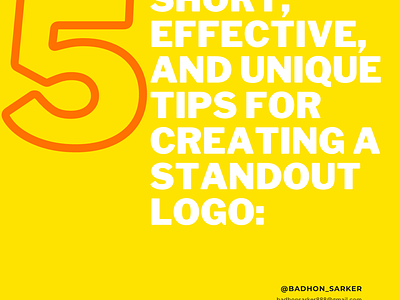 Five effective, and unique tips for creating a standout logo branding creative design graphic design initial logo logo craft logo suggetions logo tips minimal standout logo typography