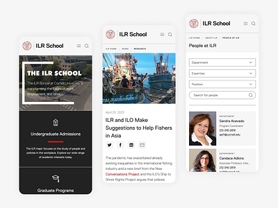 Cornell University ILR School (Mobile) design design systems typography