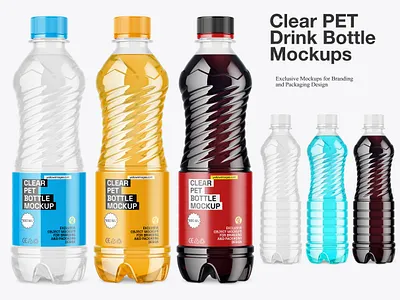 Clear PET Drink Bottle Mockups 3d 3d model 500ml bottle cola design download download mockup drink fanta free mockup lemonade mockup model pepsi pet bottle render smart objekt water yellowimages