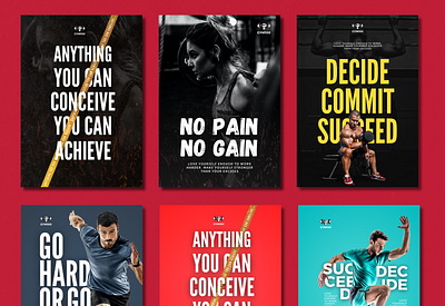 GYM100 POSTERS LAYOUT body building brand identity branding fitness posters graphic design gym flyer design motivational flyers social media flyer design workouts