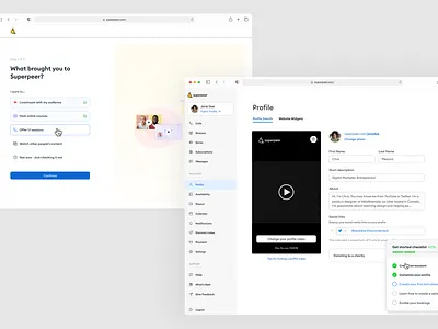 Onboarding Flow - Superpeer dashboard landing page onboarding saas ui user experience ux walktrough