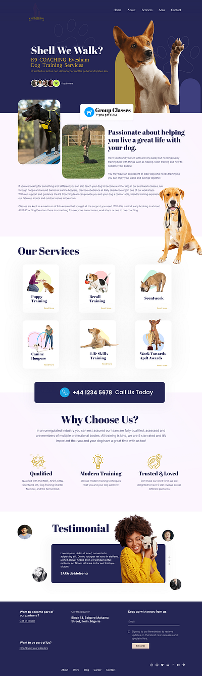 Dog Walking Service Web UI design adobe xd branding brandslick design figma ui user interface web ui website design