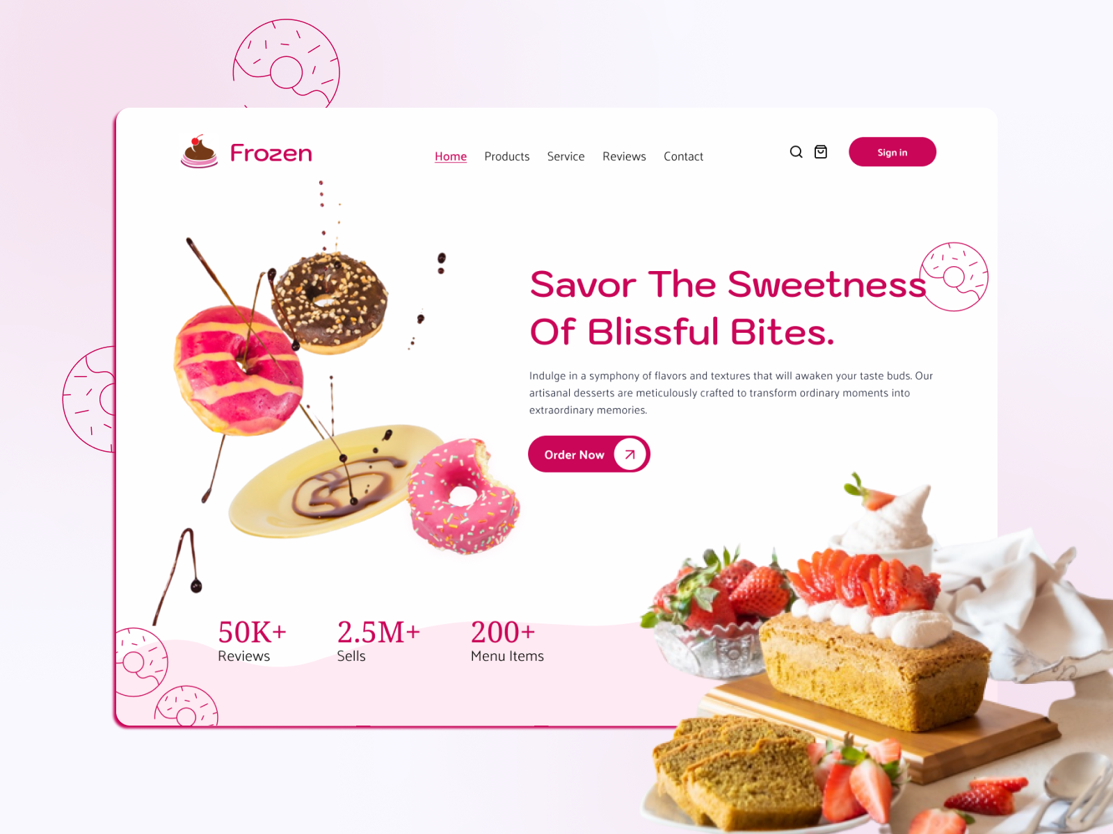 Dessert Landing Page- Hero Section | UI Design by Susmita Rakshit on ...