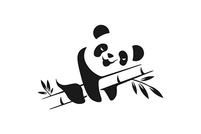 LAZY PANDA branding lazy logo negative space panda