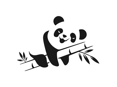 LAZY PANDA branding lazy logo negative space panda