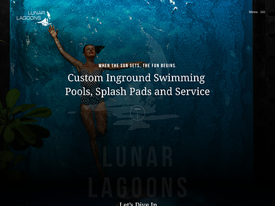 Pool Company Website Design adobe xd dark mode dark theme design graphic design illustration mock design pool responsive web design ui ui design ux web design wordpress