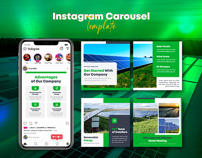 Real State Instagram carousel template advertisement advertising banner banner design carousel template design energy banner instagram instagram post social banner social media social media ads social media banner social media pack social media post solar solar banner solar sale template