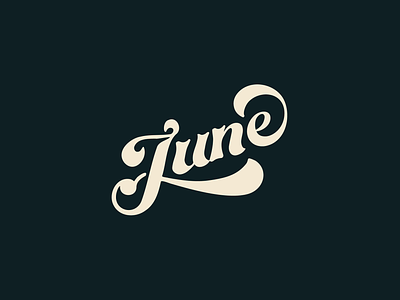 June Lettering custom lettering flourish hand lettering june letter j lettering retro script typography vintage