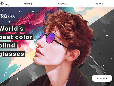 Vision - Eyewear website for color blinds 3d animation branding graphic design logo motion graphics ui