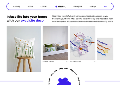 floveri. Online deco shop deco interior landing page logo ui website