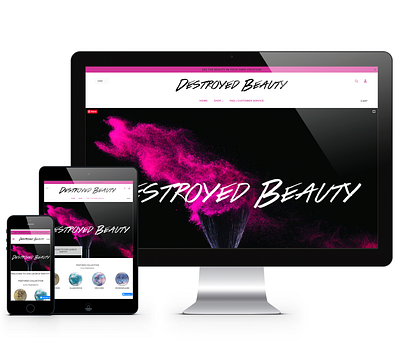 Client: Destroyed Beauty Makeup branding business card design graphic design logo typography website
