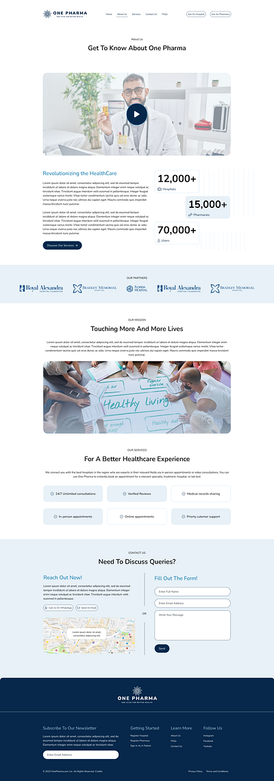 One Pharma - Website medicine website modern ui design online medical portal pharma website pharmacy portal