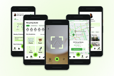 GreenWise: Screens & Demo app demo figma hackathon machine learning mobile recycling ui ux design