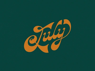 July Lettering custom lettering flourish funky hand lettering july letter j lettering retro reverse contrast script vintage