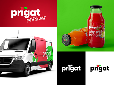 Prigat 2023 rebranding concept 2023 bottle bottles branding colorful concept design drinks flat graphic design logo modern modular new packaging rebranding soft drinks tagline van vector