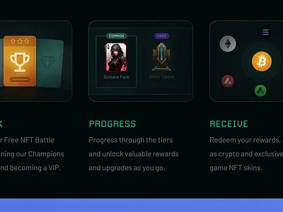 🏆 battle pass bento crypto dark illustration ui