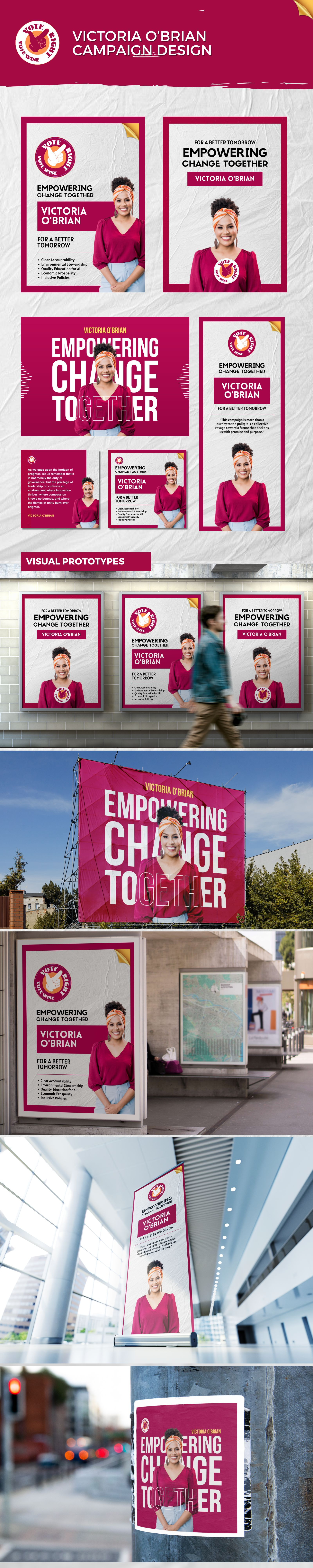 CAMPAIGN DESIGN PACKAGE brand identity campaign design mockup campaign flyers graphic design leadership posters roll up banners social media flyer design women empowerment