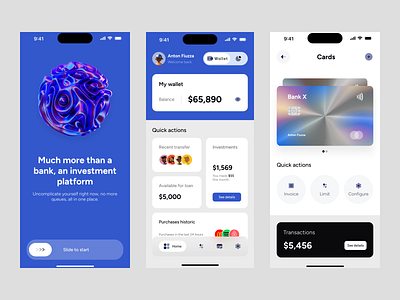 Bank App app bank clean design financial mobile ui ux wallet